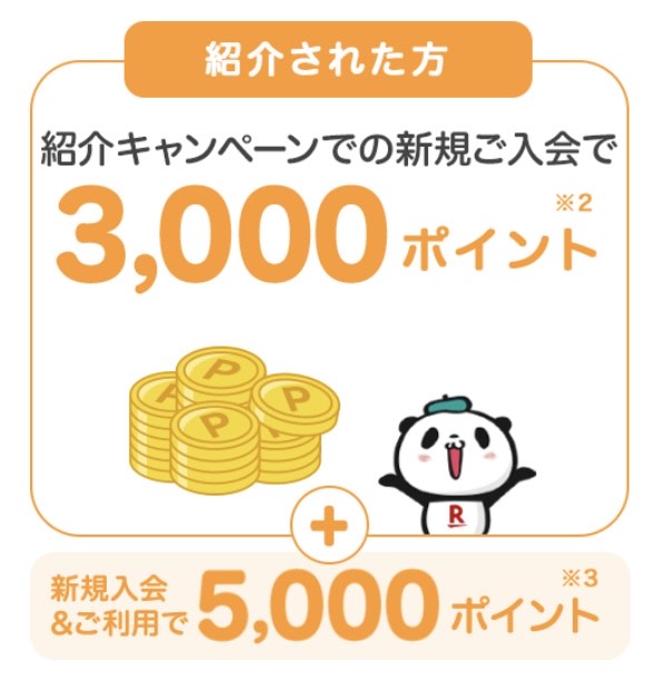 楽天カード友達紹介キャンペーン：8,000ポイントの内訳