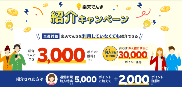 楽天でんきの招待コードはこれ！【10,000円ゲット】